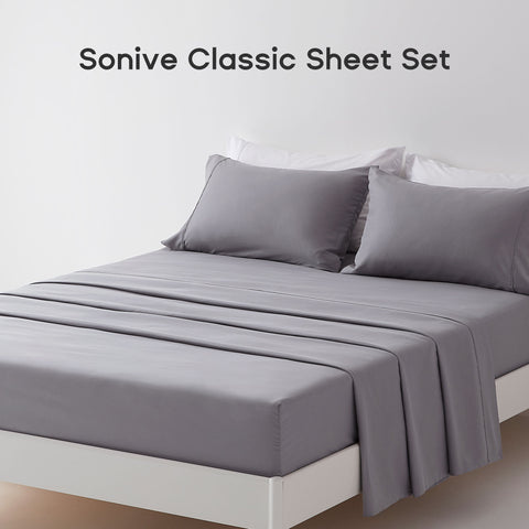 Sonive Bed Sheet Sets, Ultra Soft Breathable Luxury 3-4 Piece