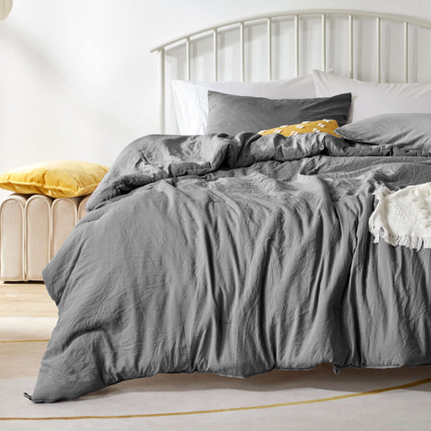 Sonive Washed Comforter Sets 2-3 Piece, Soft and Cozy, Fluffy Microfiber Fill, Washed Textured Wrinkled Design