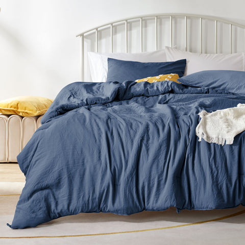 Sonive Washed Comforter Sets 2-3 Piece, Soft and Cozy, Fluffy Microfiber Fill, Washed Textured Wrinkled Design